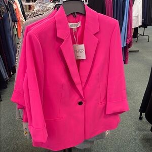 Kasper Pink Oversized Blazer with Notched Lapels
